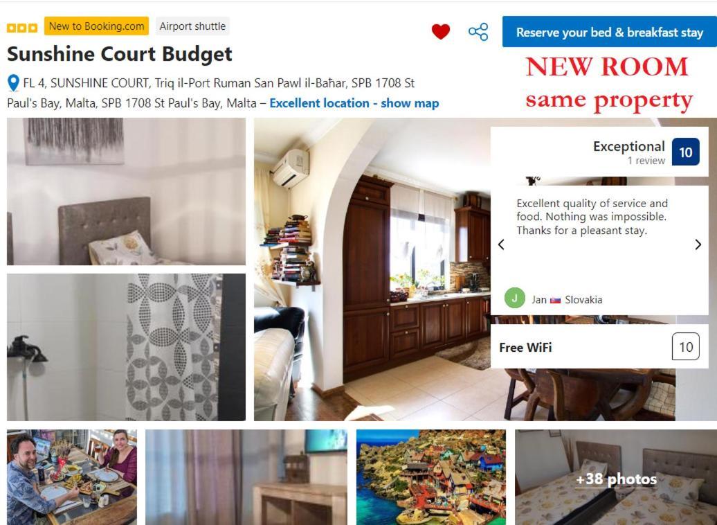 Bed and Breakfast Sunshine Court San Pawl il-Baħar Zewnętrze zdjęcie
